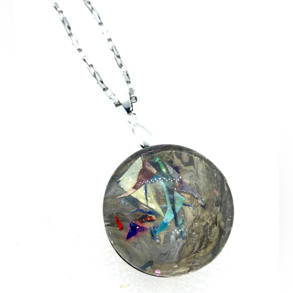 Statement Snap pendant with handmade 30mm snap SJ30 simple round